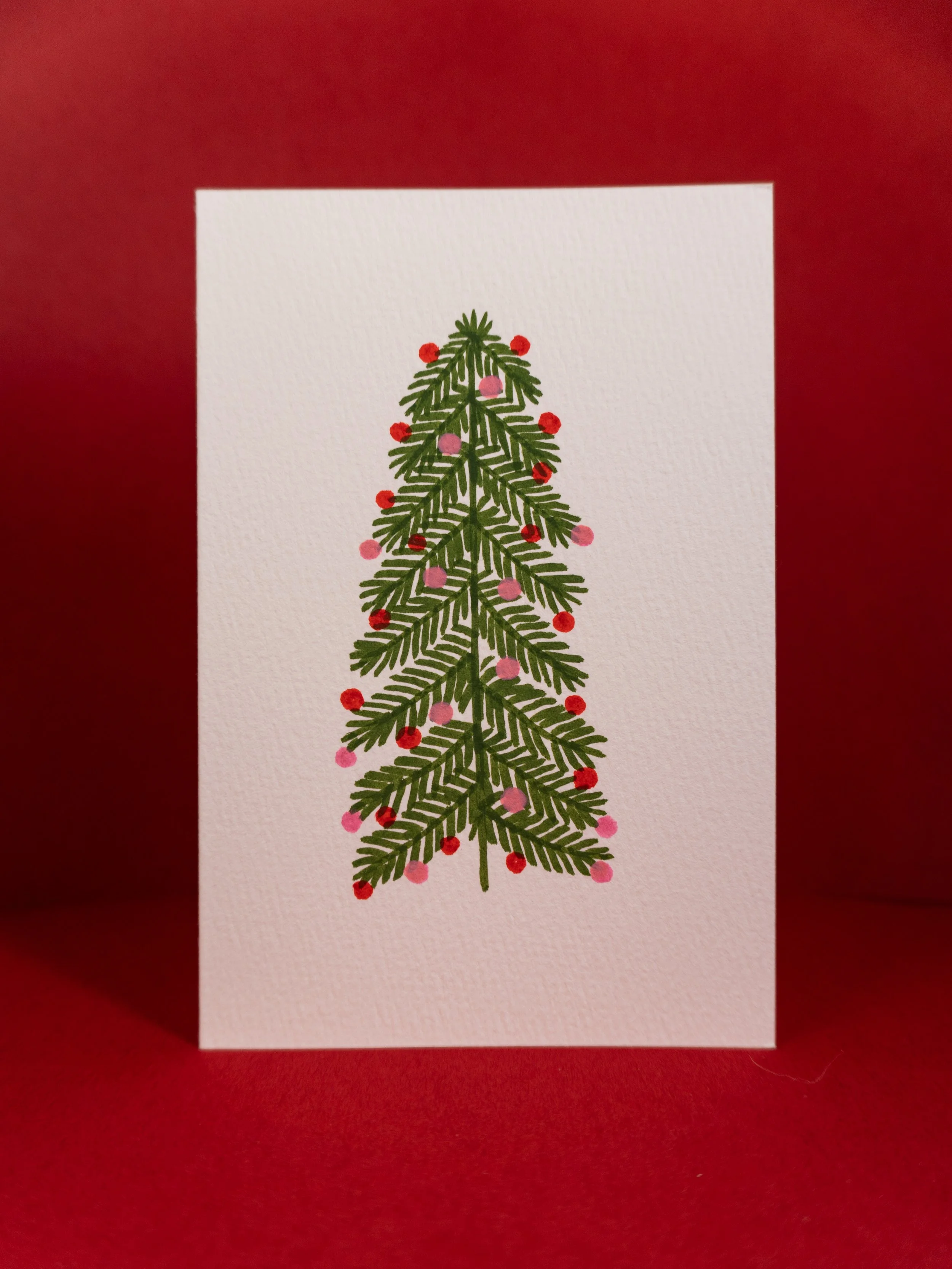 Holiday Tree #5 original hand-painted card