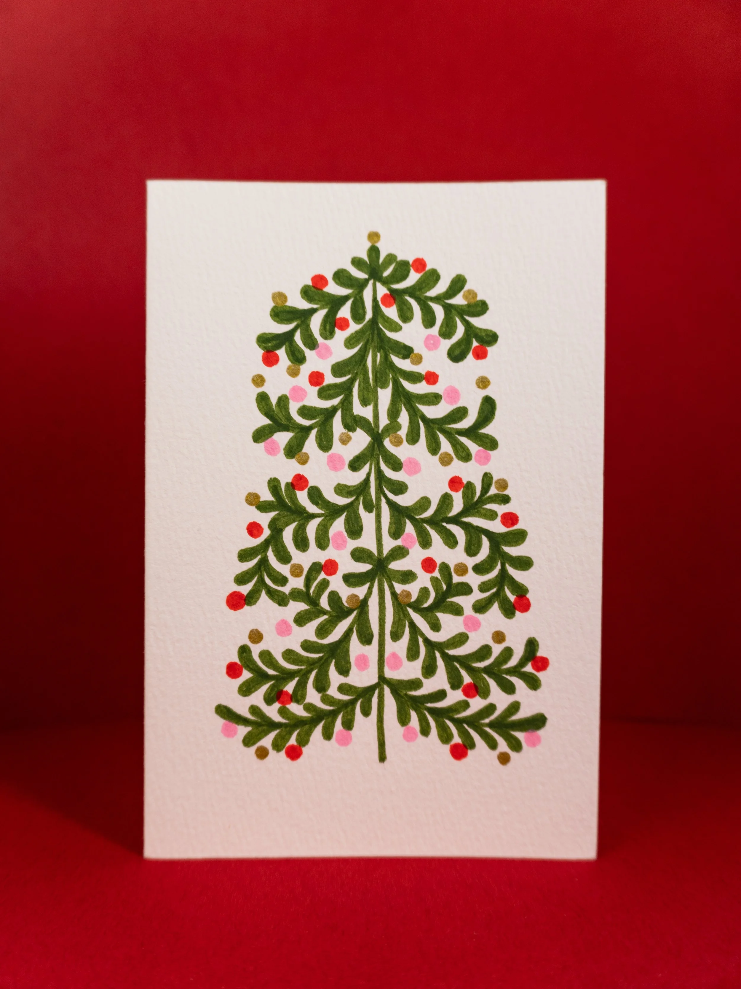 Holiday Tree #2 original hand-painted card