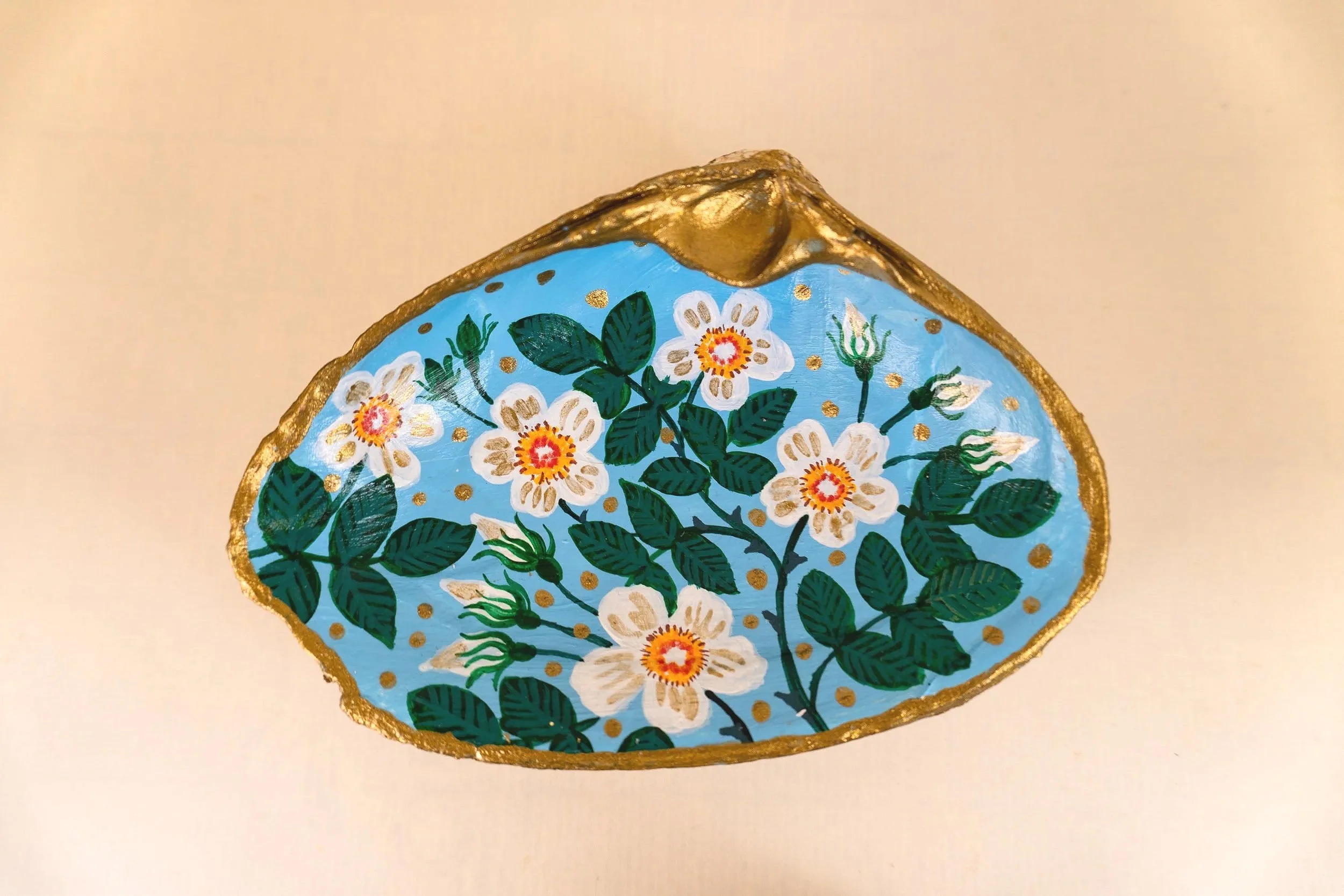Rani Bagh #11 | Hand-painted Shell Trinket Dish
