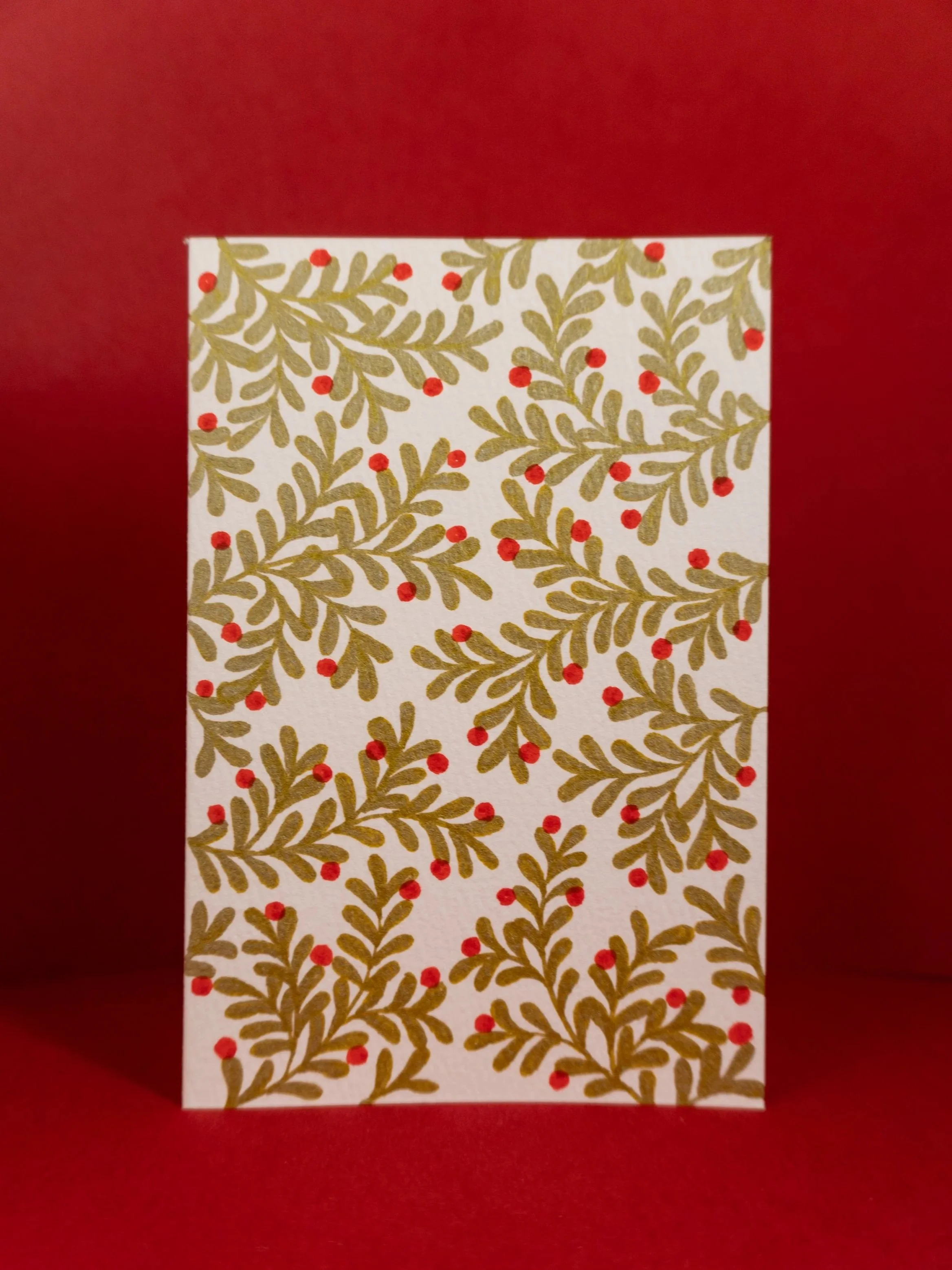 Holiday Foliage #5 original hand-painted card