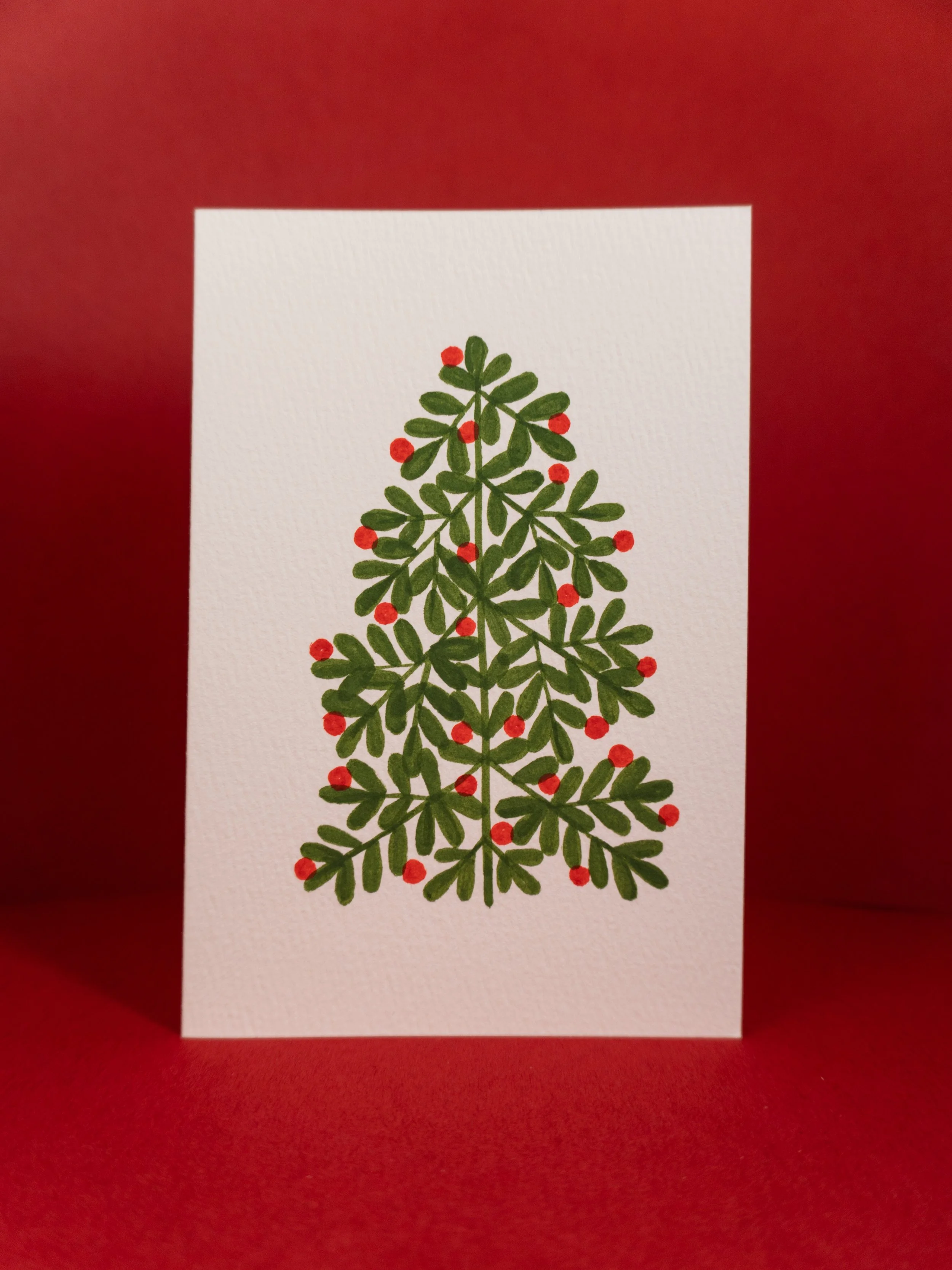 Holiday Tree #4 original hand-painted card