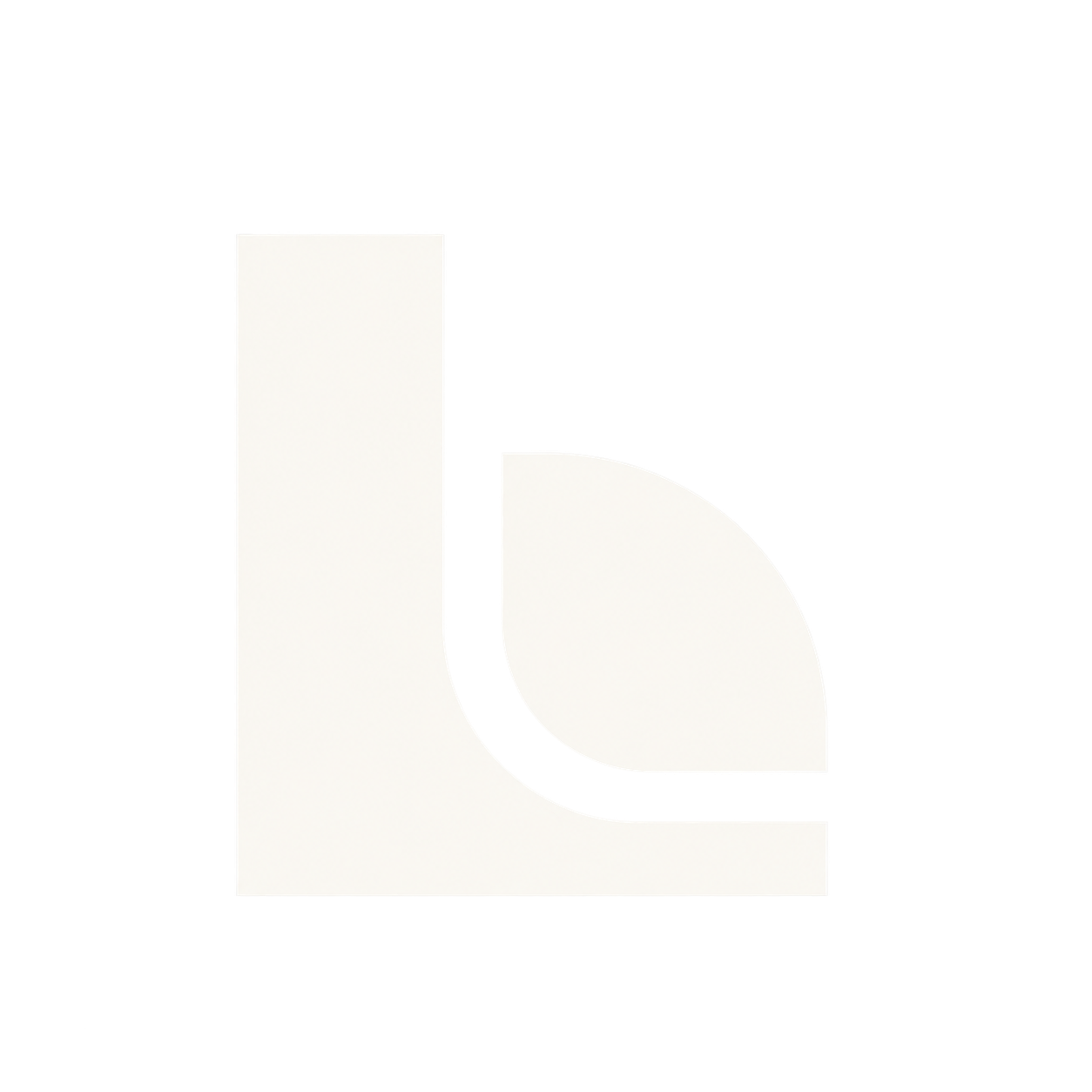 A white T-shaped object with a curved section on the right side, placed against a black background.