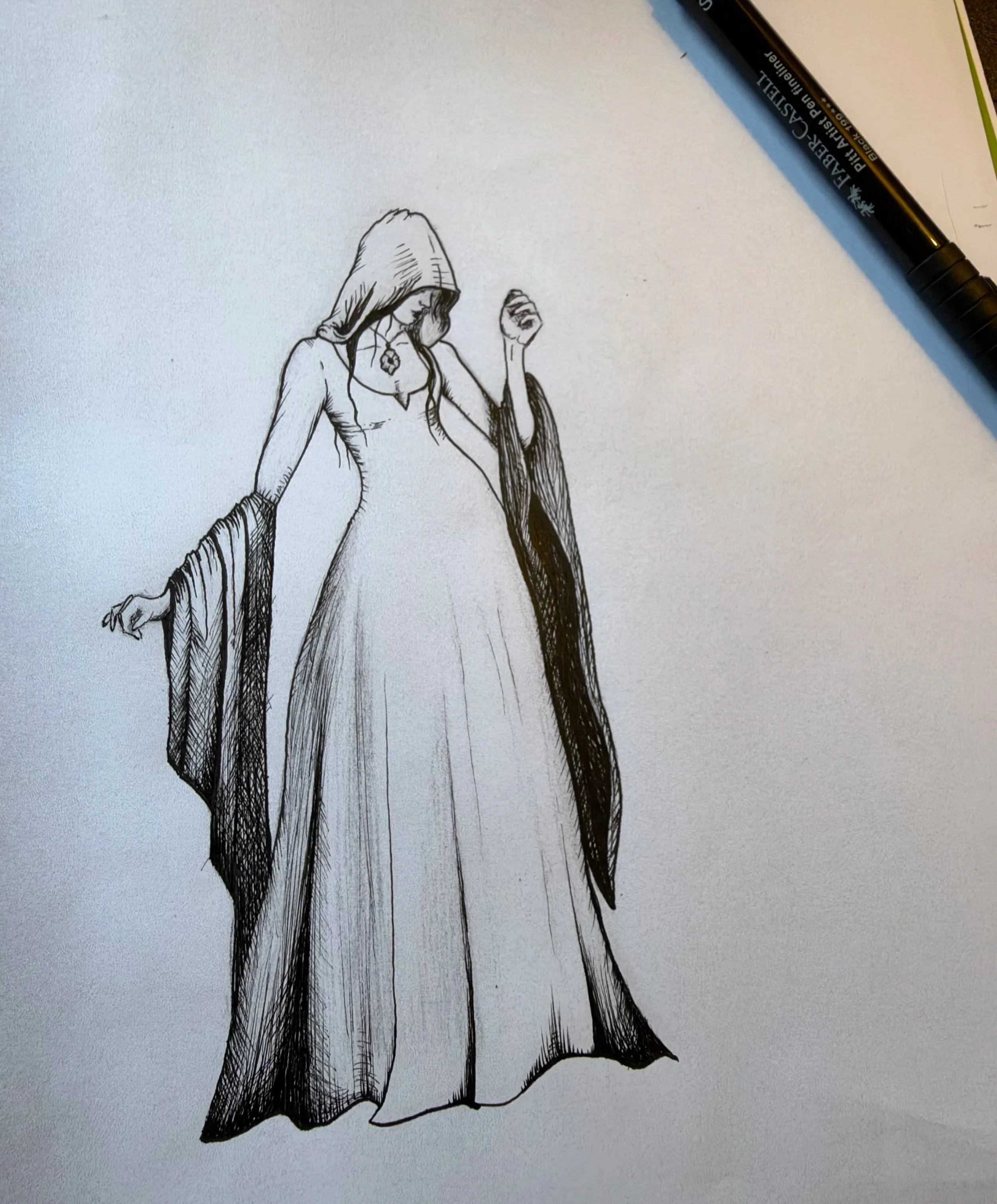 Aislinn inked and shadows in progress...