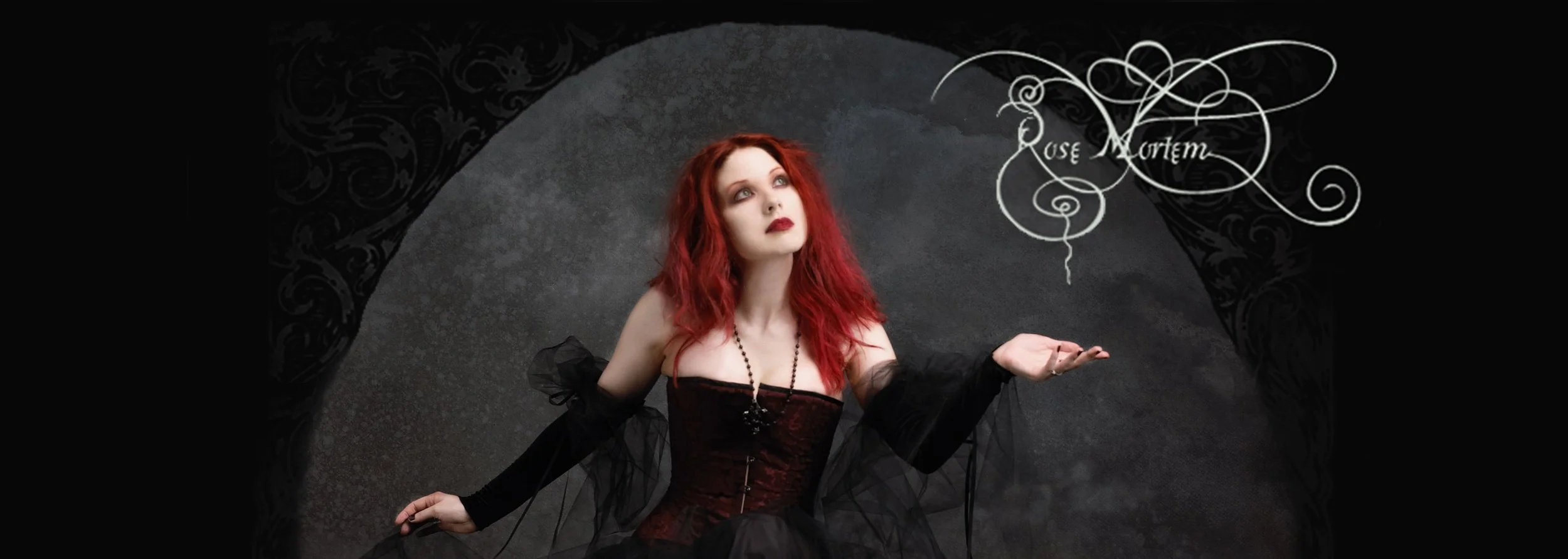 rose mortem half moon retro banner