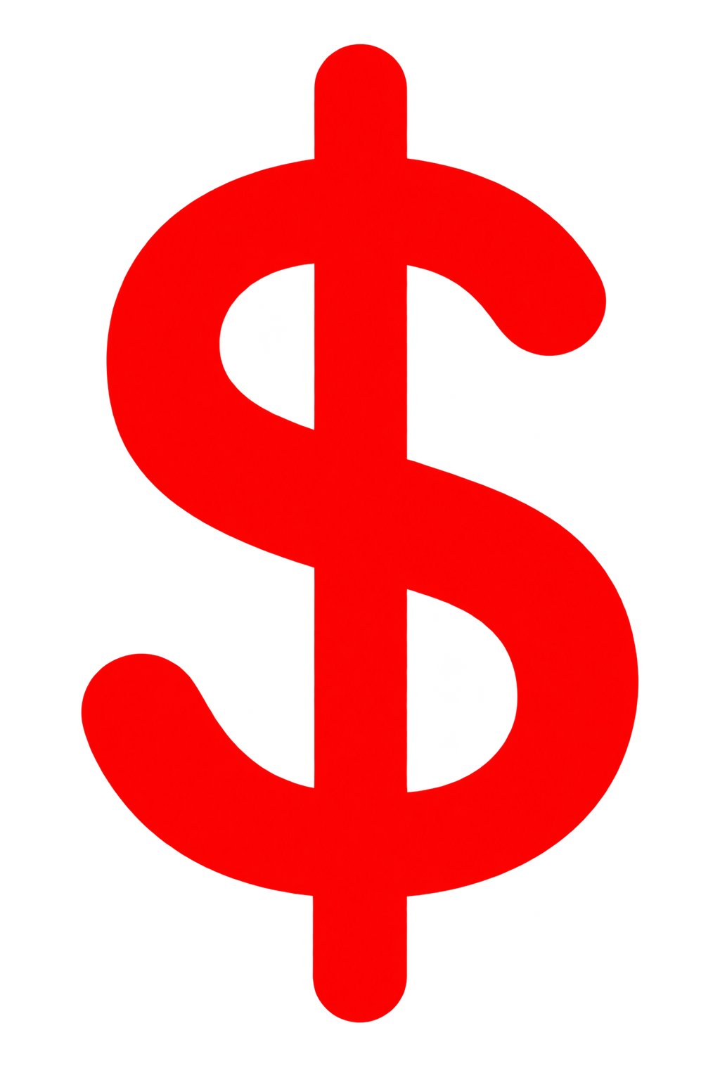 Red dollar sign symbol on a black background.