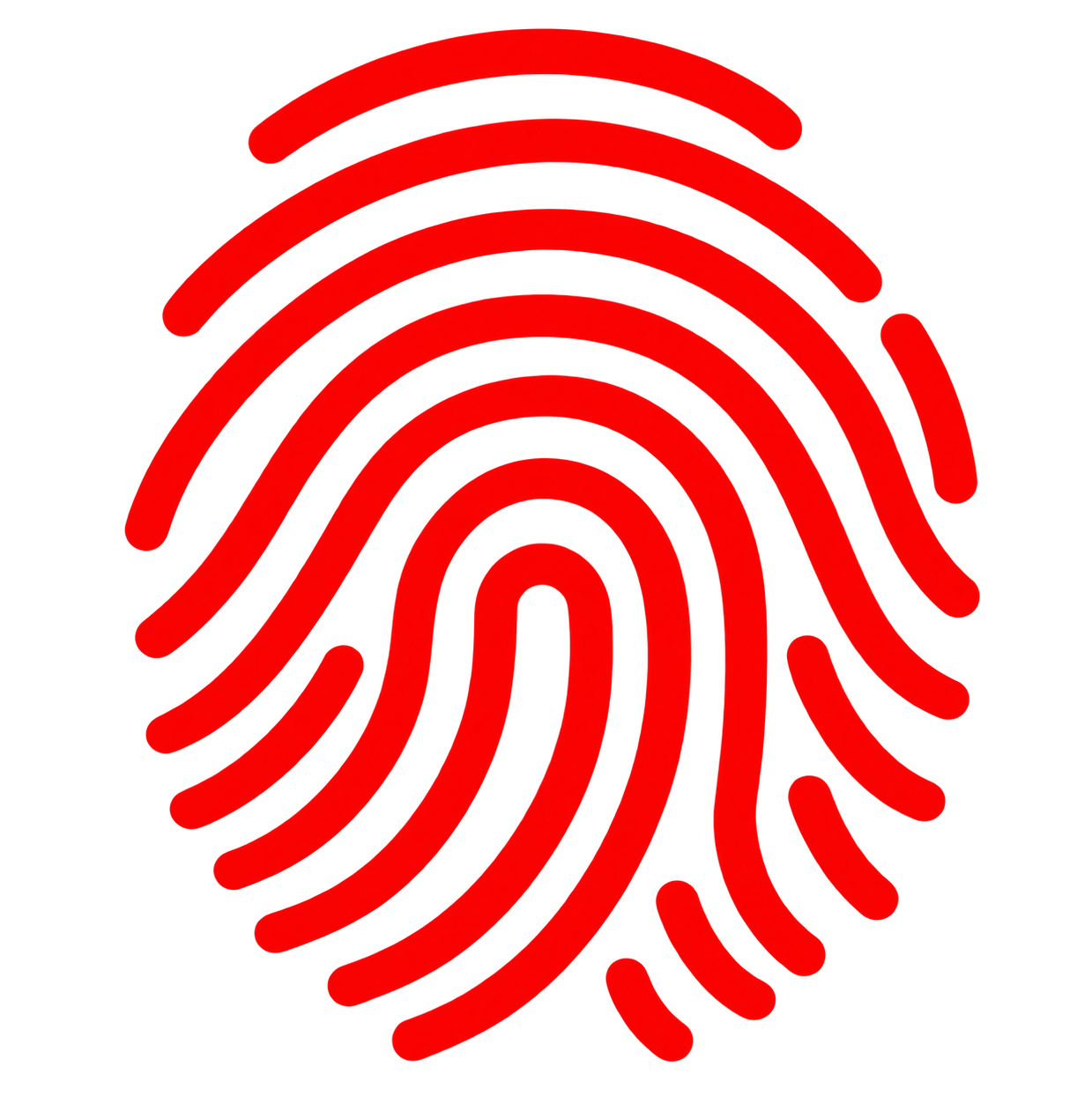 A red and black logo with a circular design and abstract elements.
