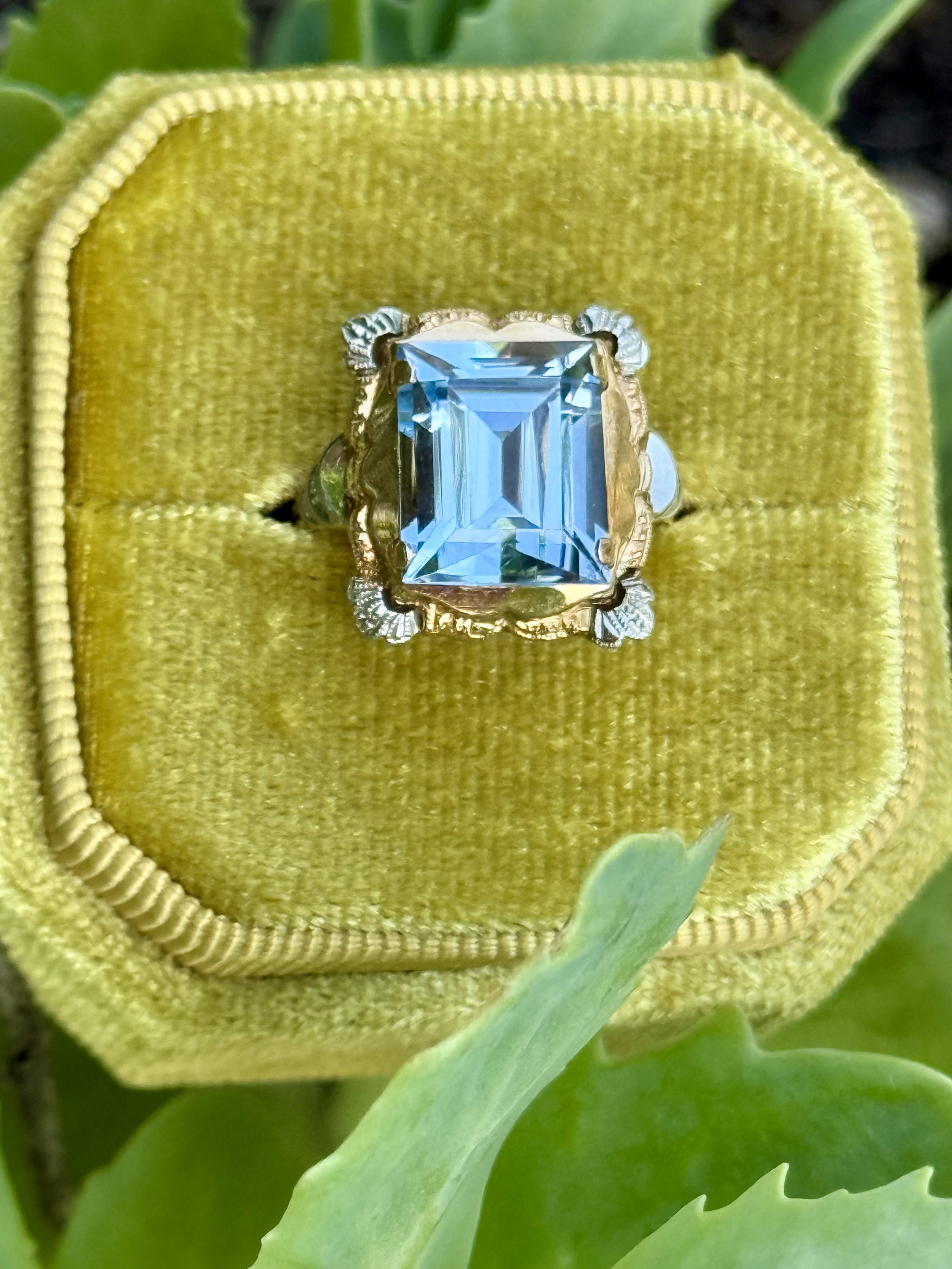 Estate Spinel Art Deco ring and example of estate and vintage pieces we carry in the store.