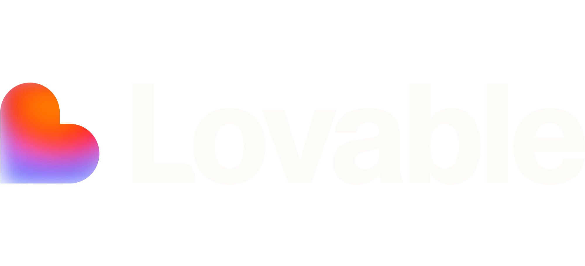 Lovable logo with colorful heart.