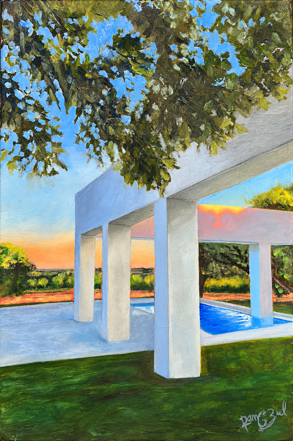 Impressionist Sunset Poolside Pavilion.png