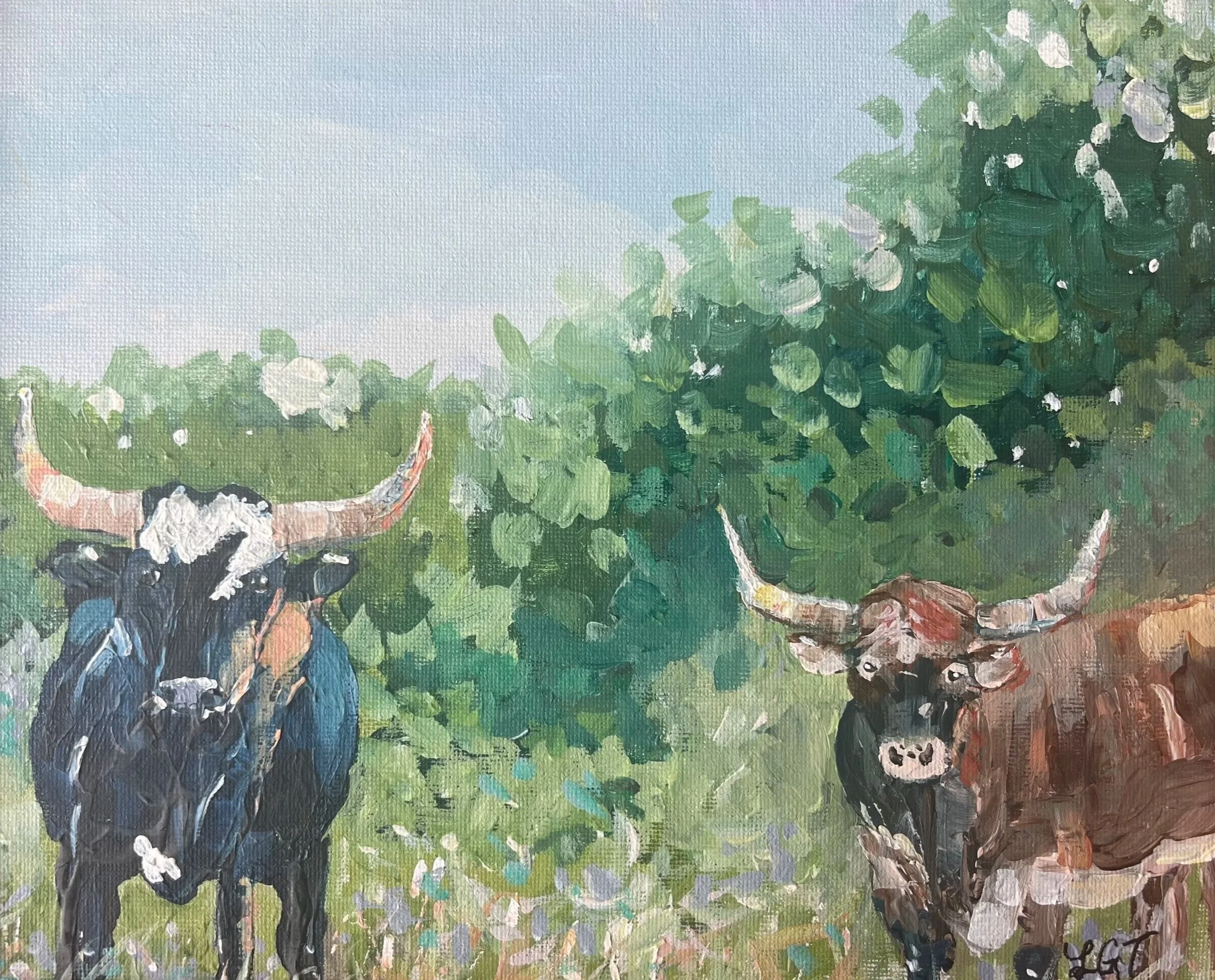 Old Friends by Laura Torres |
On my drives in the Texas Hill Country, these steers were always together, watching the cars go by. Reminding us that, old friends never get old. | Location: Texas Hill Country