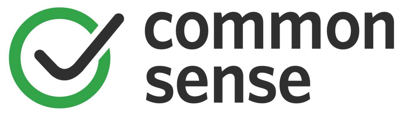 Common Sense logo with a green circular checkmark icon and dark gray text