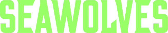 Bright green "SEAWOLVES" text on a black background