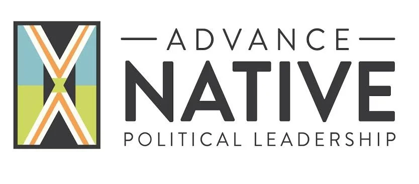 Logo for Advance Native Political Leadership with stylized 'X' design and text