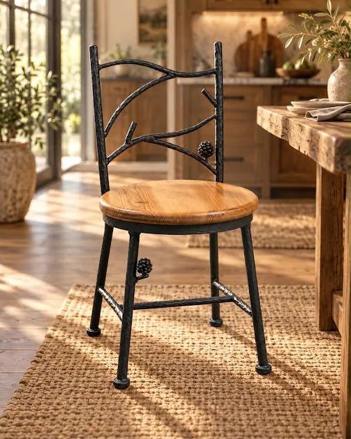 Hand-forged tree branch chair