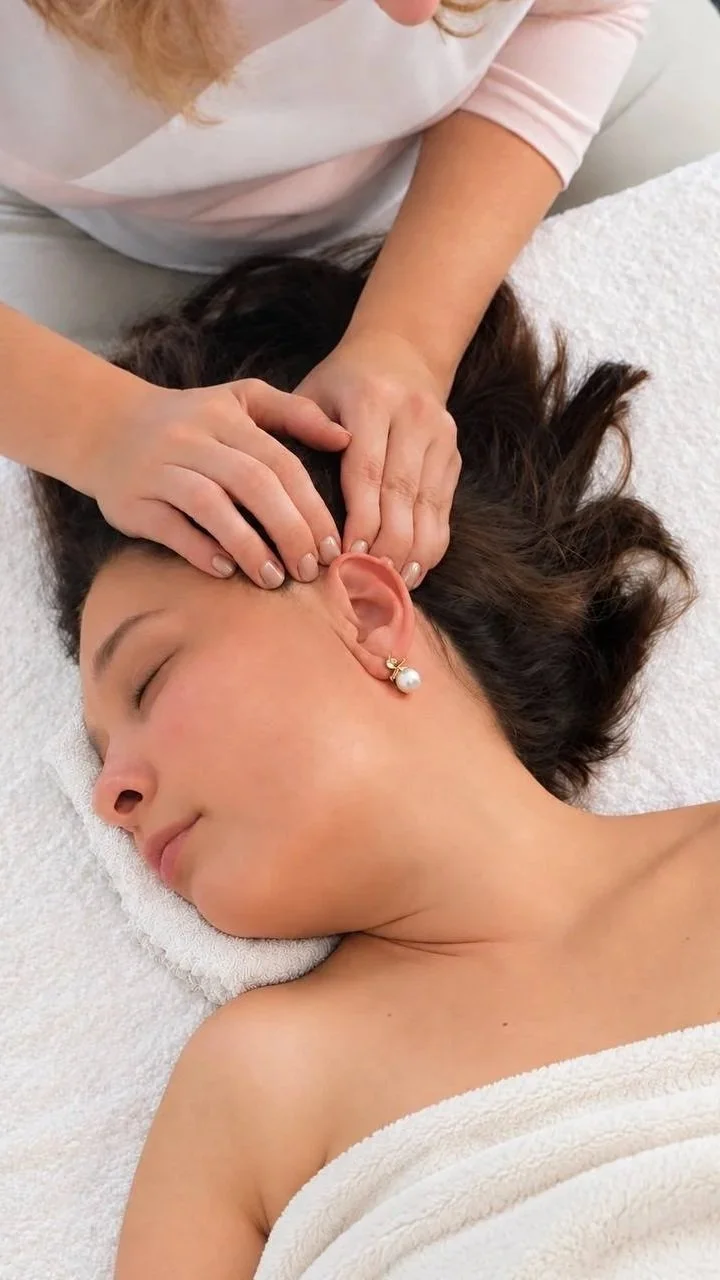 Japanese Korugi face massage in Westwood, Los Angeles with sculpting work on the face, neck and décolleté
