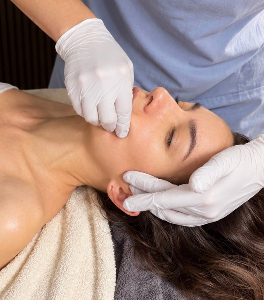Buccal face massage at WavEmbrace Beauty Studio in Westwood, Los Angeles for jaw tension release and lower-face sculptin