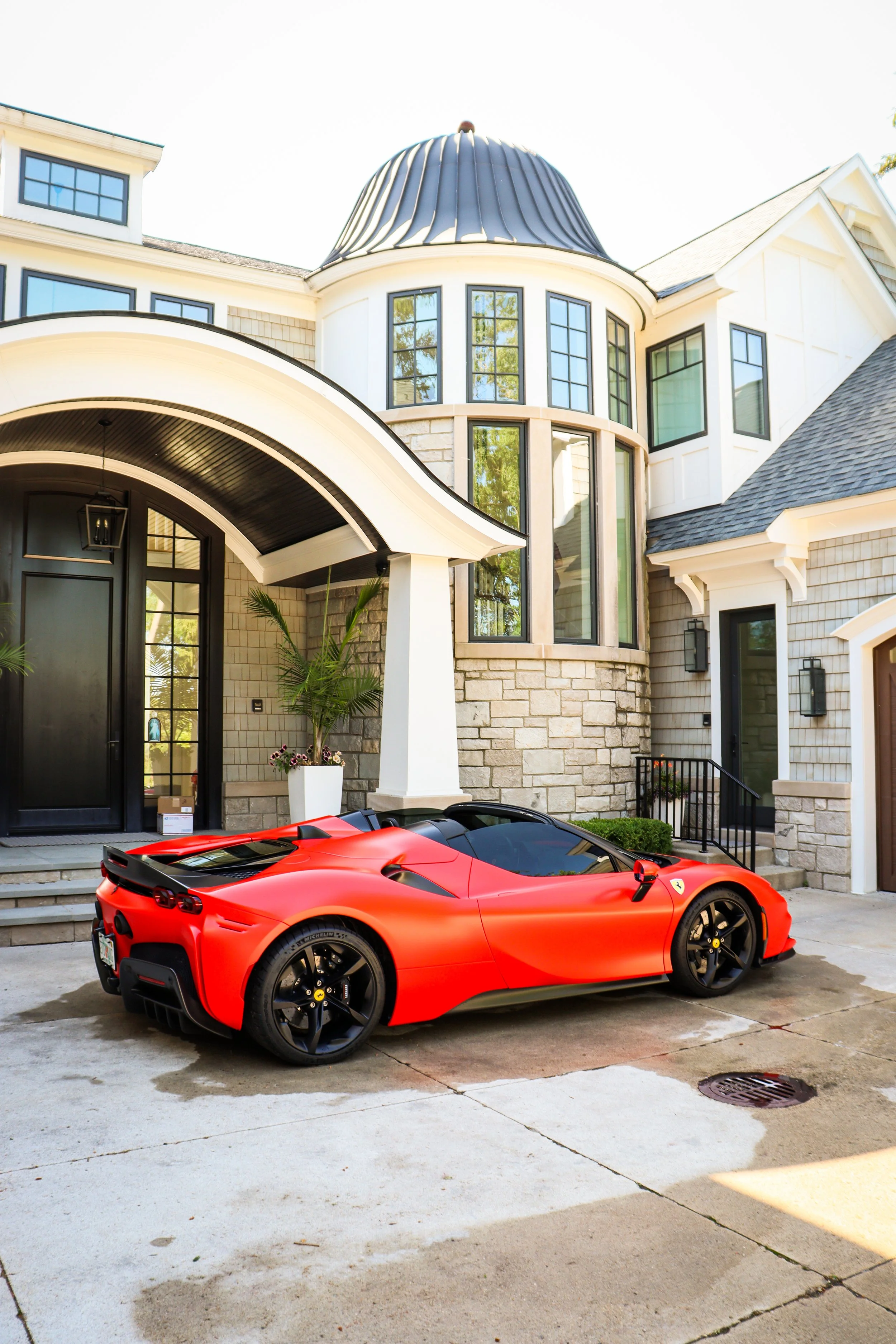 Ferrari SF90 after a full exterior detail in Mid-Michigan