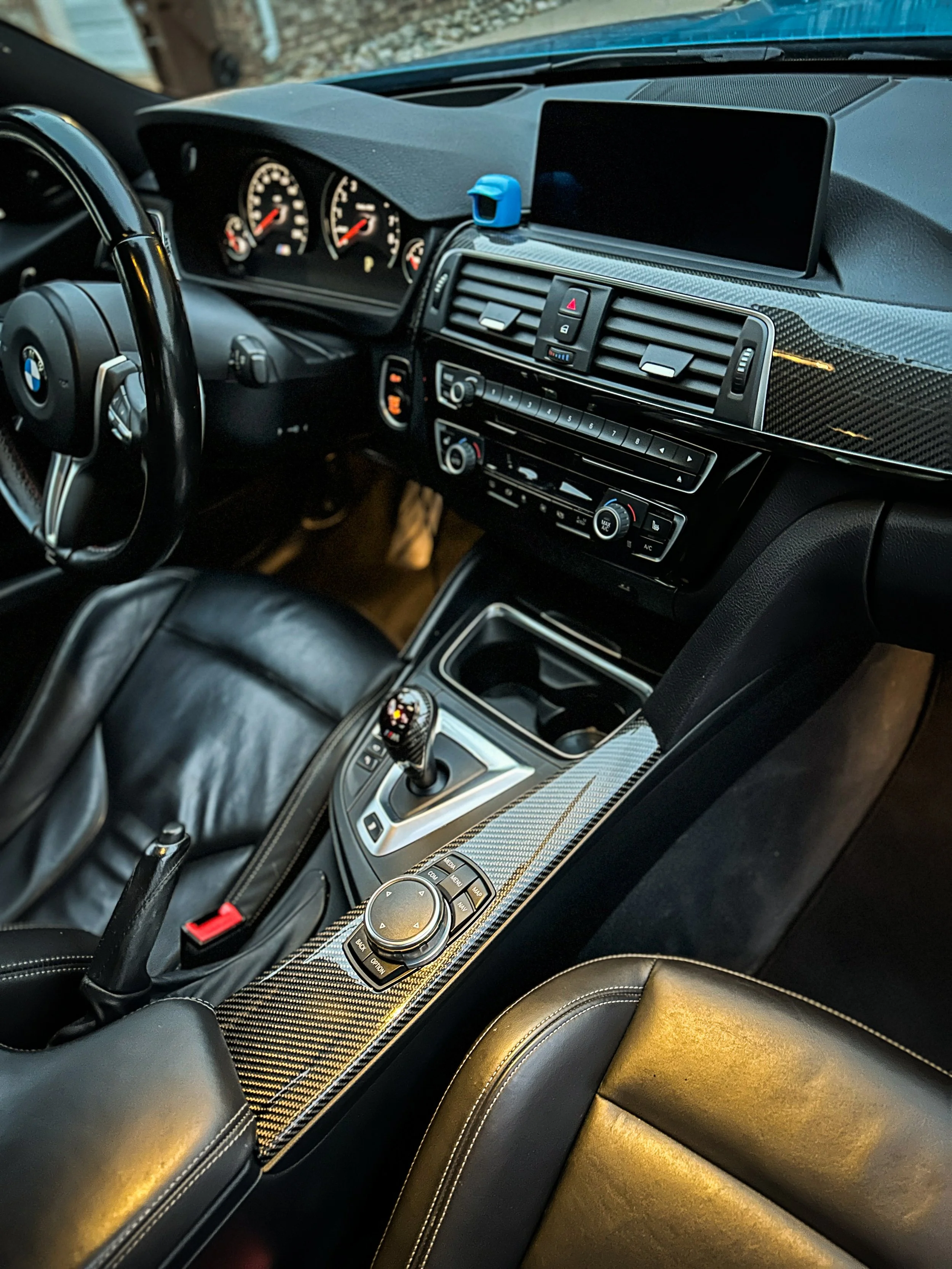Interior of a BMW M3 after a deep interior cleaning