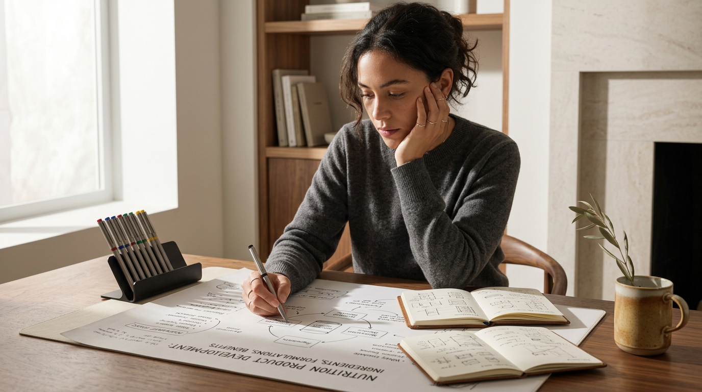 marketing person coming up with ingredient and marketing claims