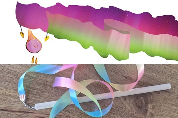 Craft a Twirly Aurora Ribbon Wand