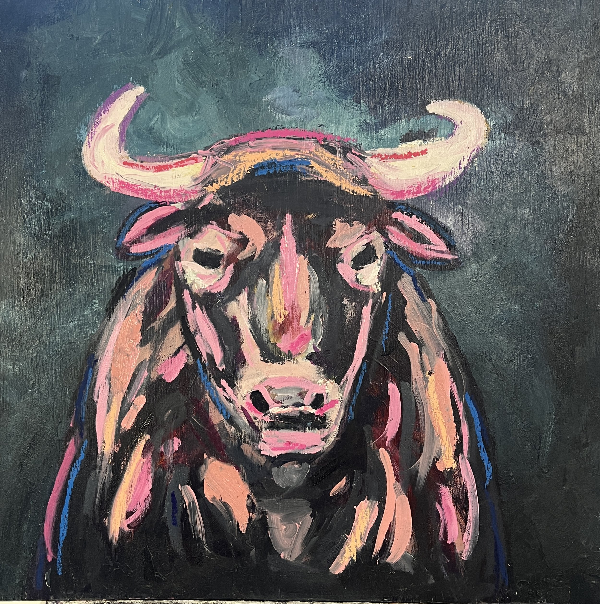 Taurus, Acrylic on Wood, 22.5" X 22.5"