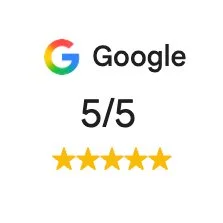 Google Logo, Bewertung 5 von 5, 5 Sterne