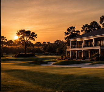 A golf course in warm evening light for The WW Invitational.