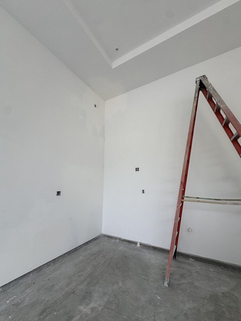 Fresh drywall, ready for finish