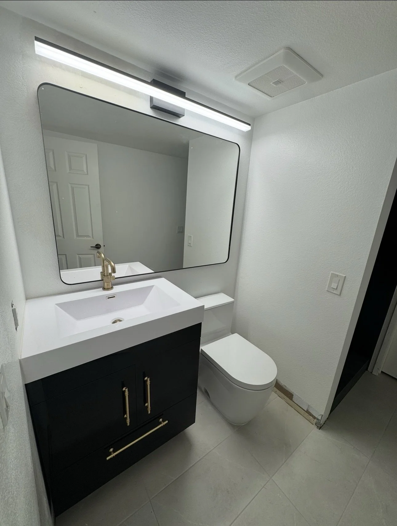 Interior Painting — Rancho Mission Viejo — Bathroom remodel with new vanity and fixtures
