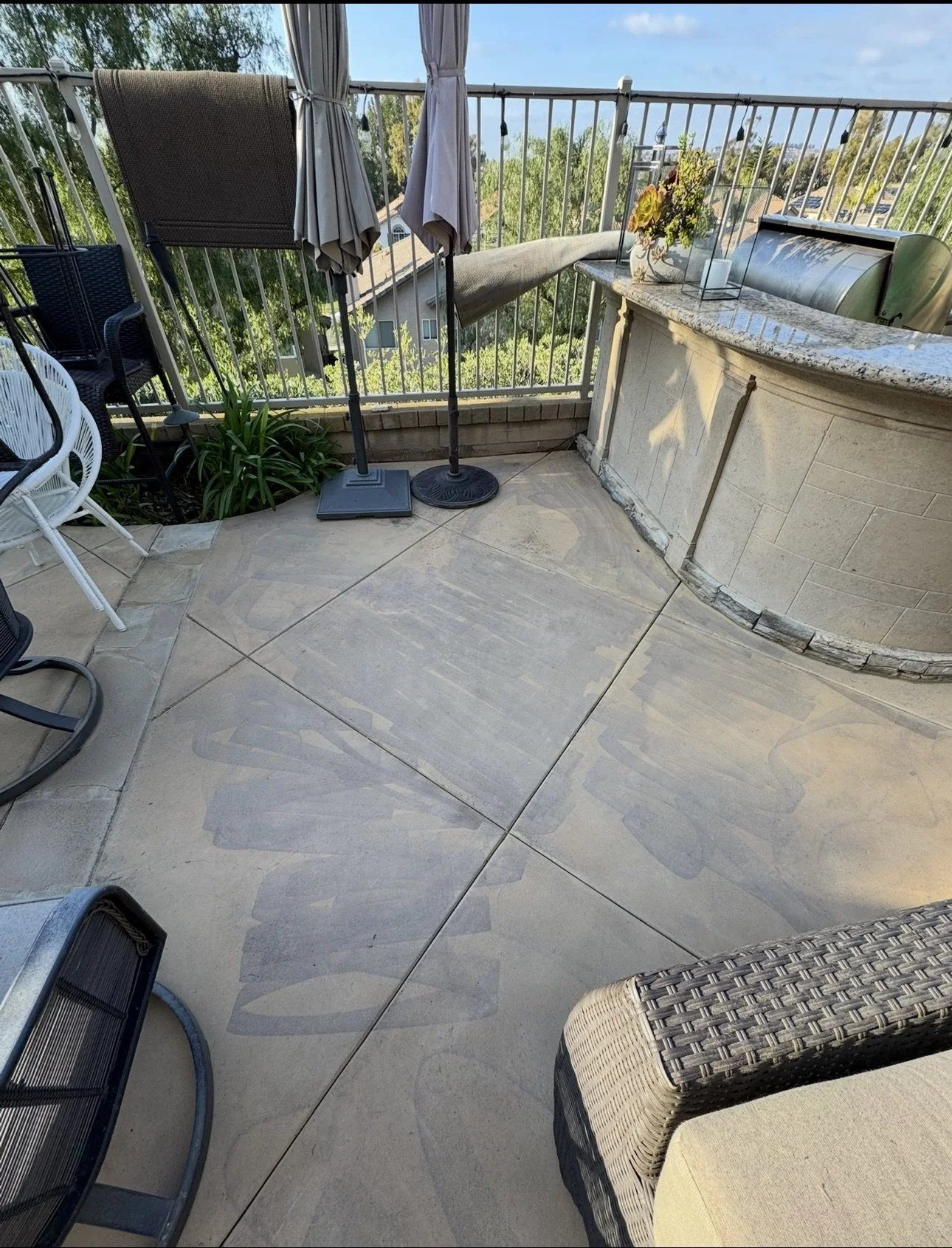 Exterior Painting — Rancho Mission Viejo — Patio concrete stain, before