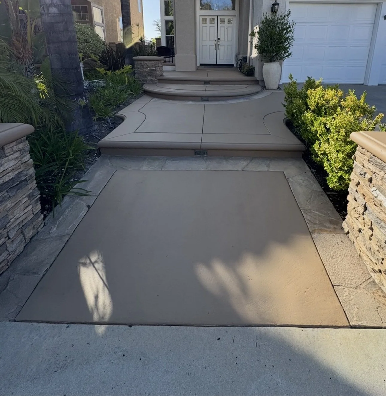 Exterior Painting — Rancho Mission Viejo — Decorative concrete coating on front entry