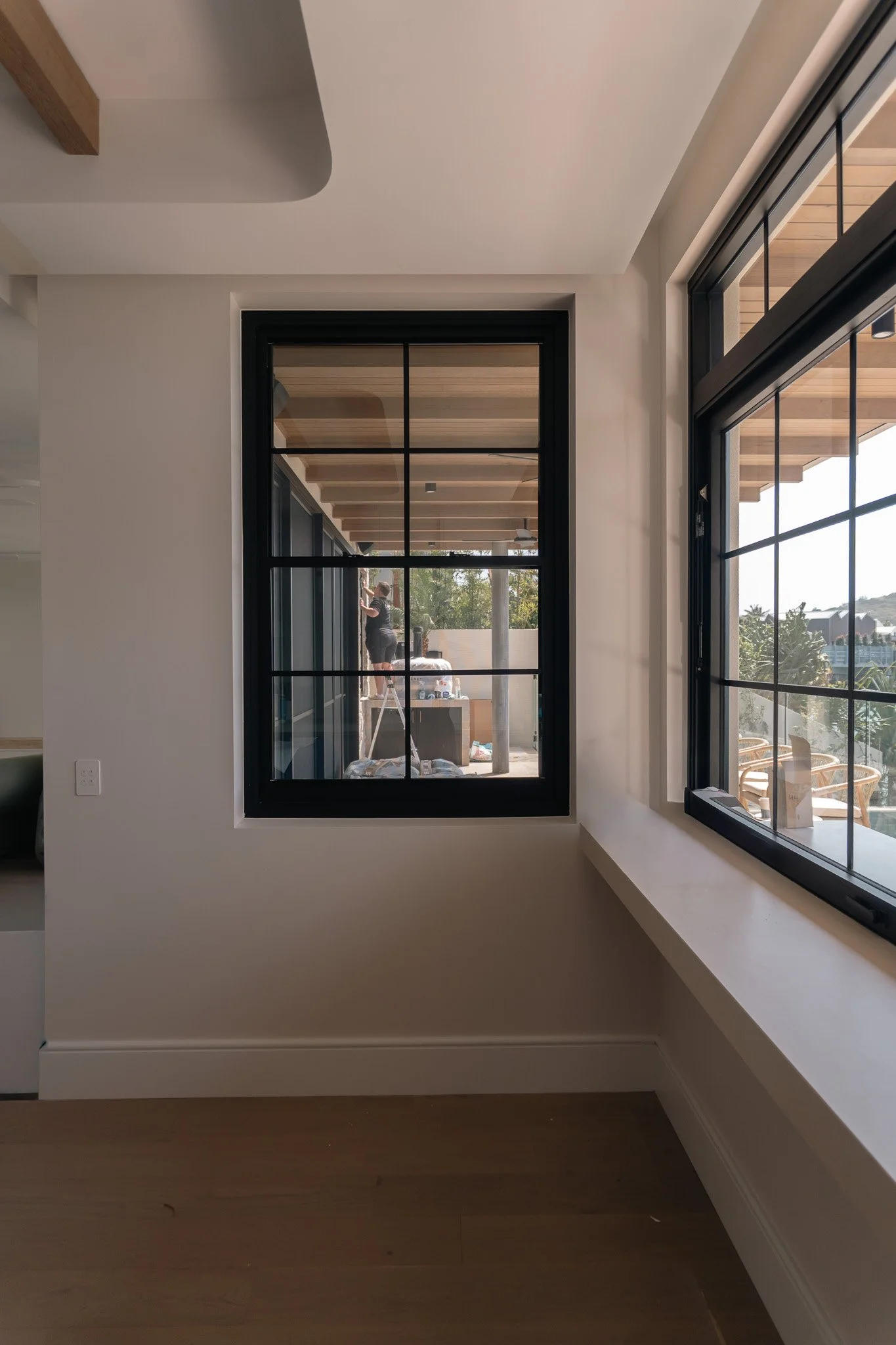 GC Building Group project interior with black-framed windows