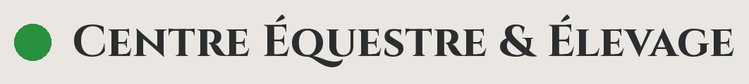 Logo du centre équestre et élevage avec texte en noir et un point vert à gauche.