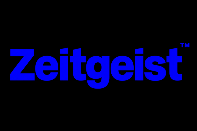 The word 'Zeitegest' in bold blue font on a black background.