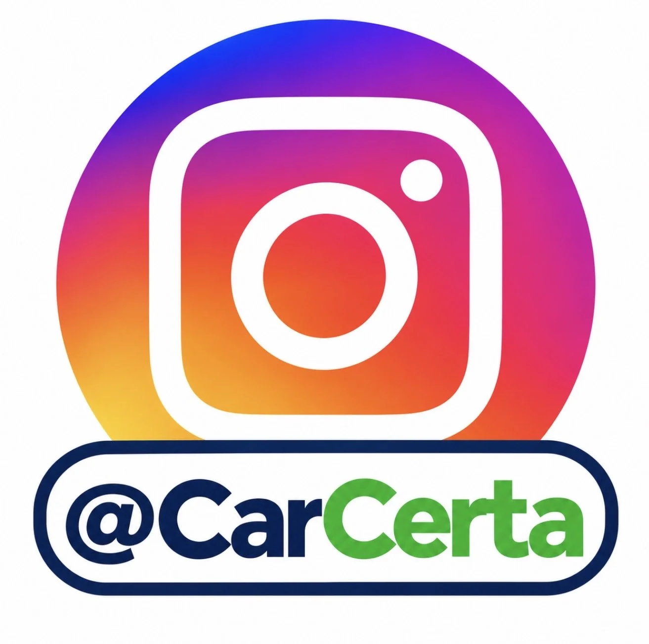 Instagram logo with the text '@CarCerta' below it.