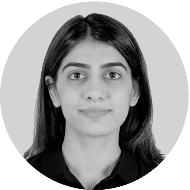 Black and white portrait of a woman with shoulder-length straight hair, wearing a dark shirt, looking directly at the camera with a neutral expression.
