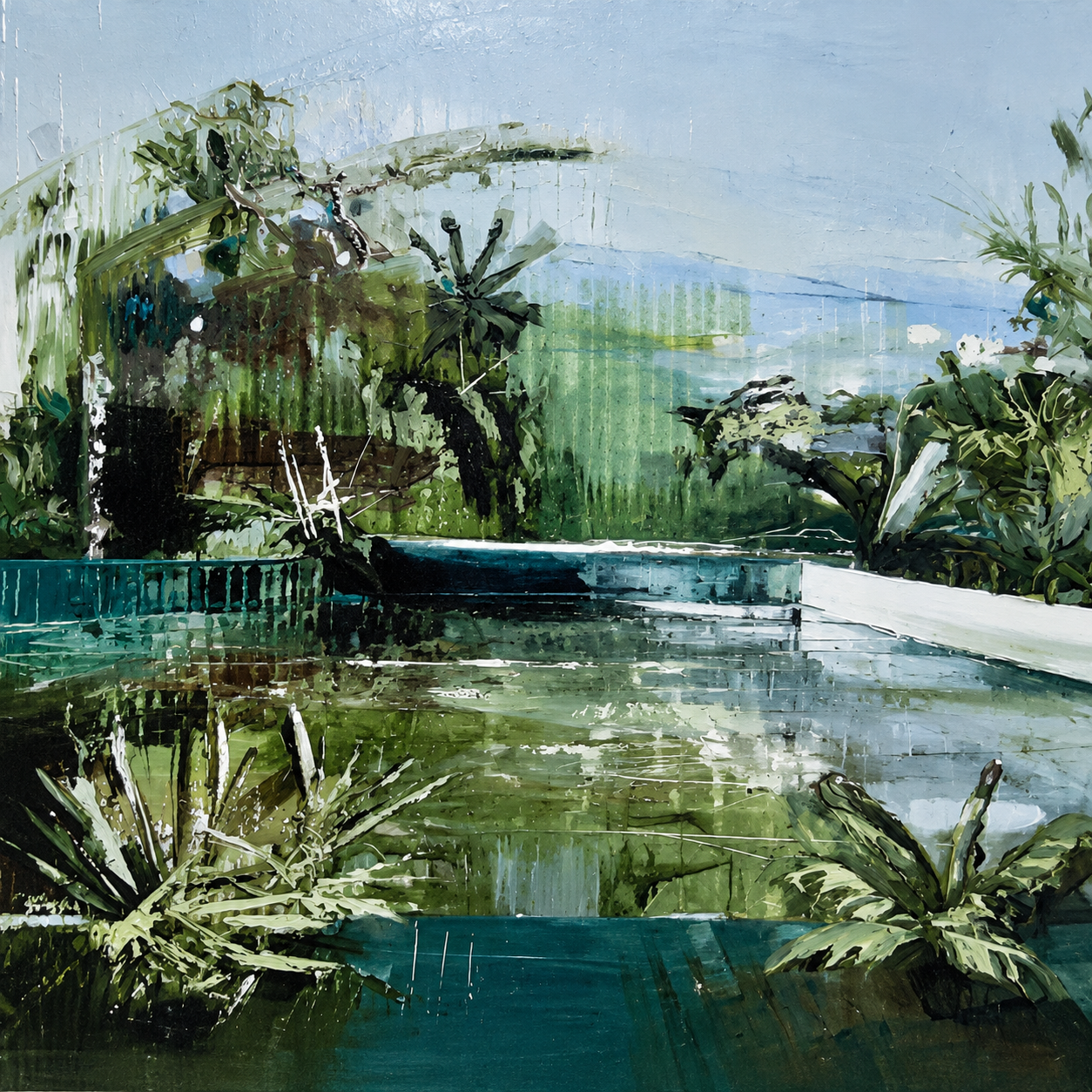 Flooded Ground, 2018 — 
oil on canvas, 80 × 80 cm