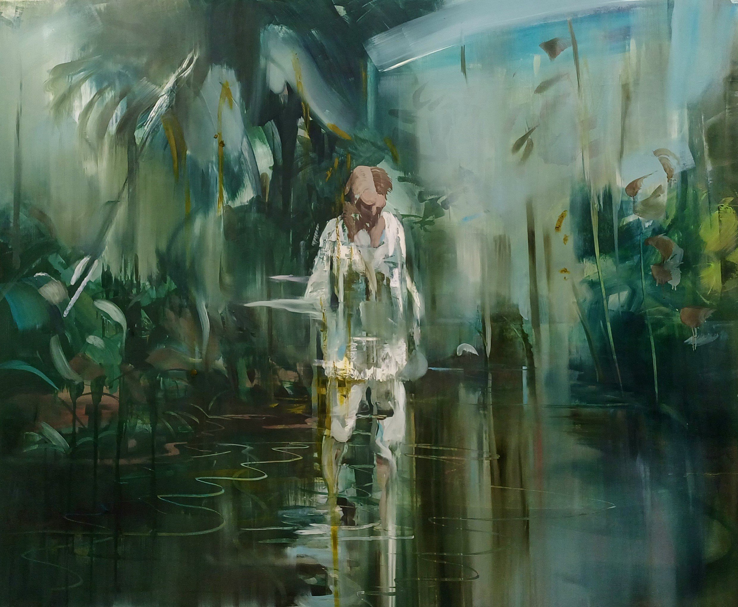 Il mondo dietro di me, 2026 — 
oil on canvas, 100 × 140 cm