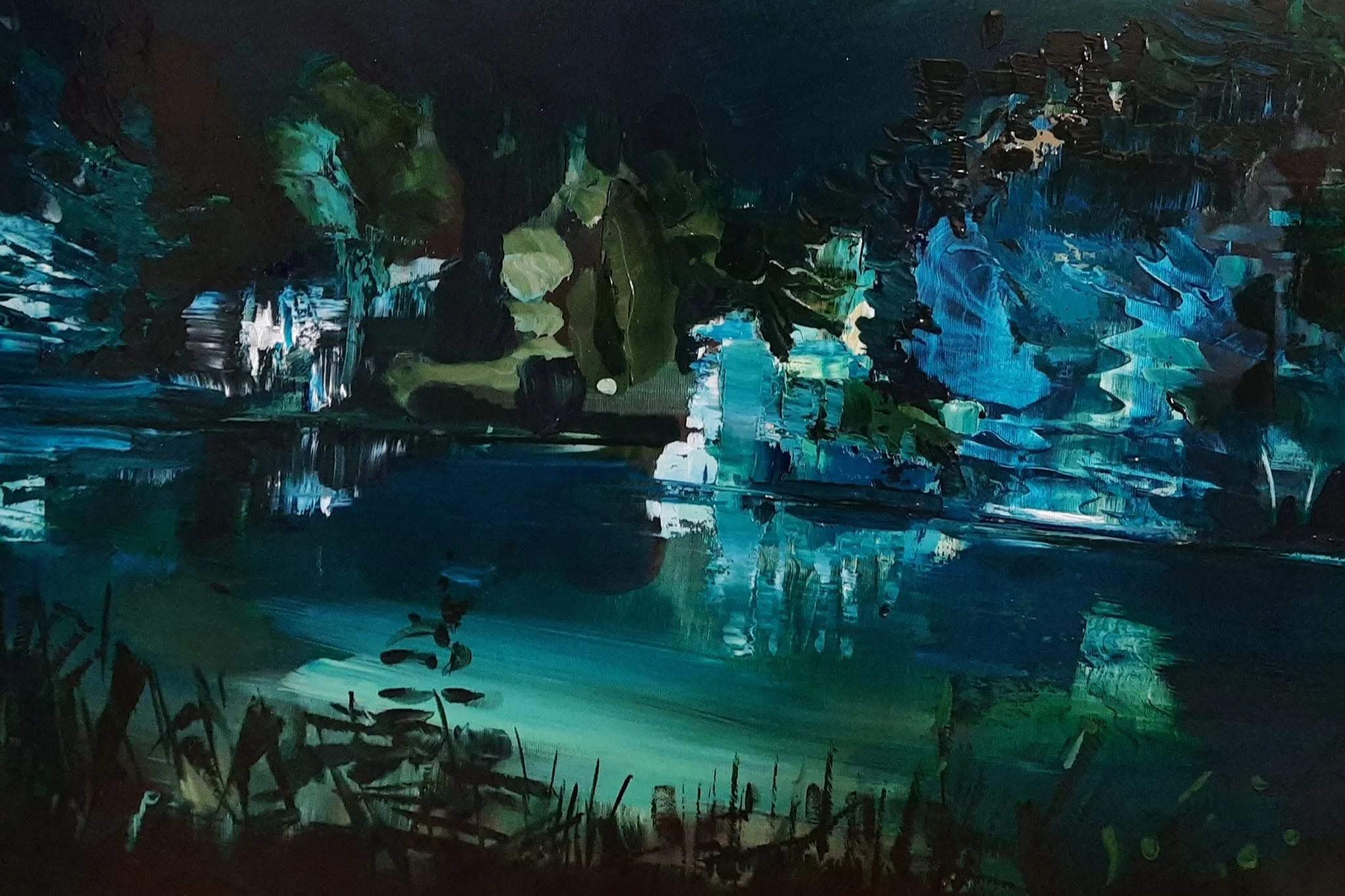 Interrupted Reflection, 2026 — 
oil on canvas, 60 × 80 cm