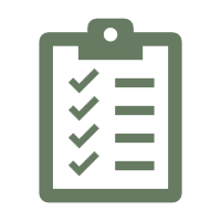Checklist with five checked items on a clipboard