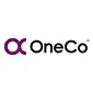 Logo for OneCo med en lilla 'alpha'-symbol og teksten 'OneCo'