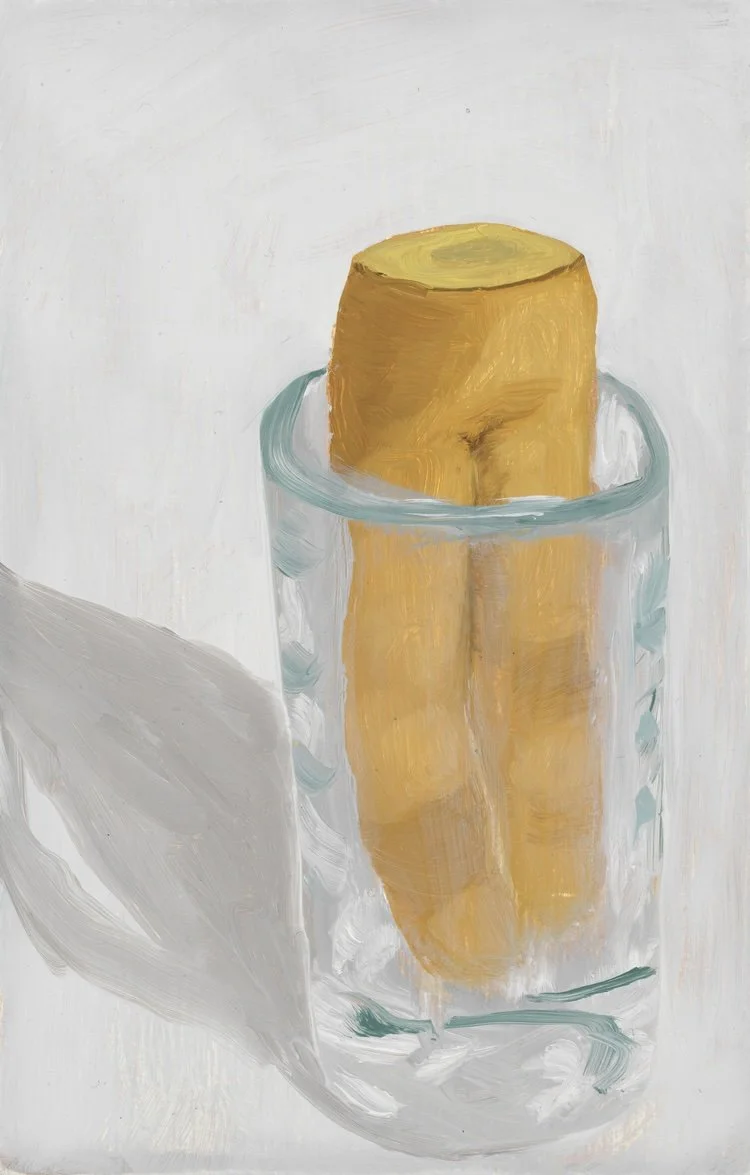   Carrot in a Glass , 2019, oil on board, 8" x 5.125" 