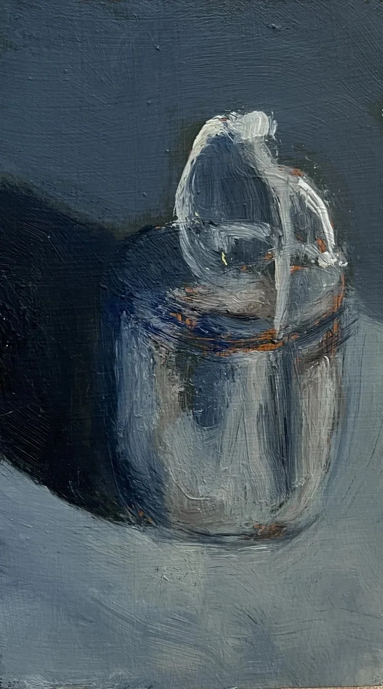   Polly's Miniature Ice Bucket 1 , 2021, oil on cardboard, 6" x 3.25"  