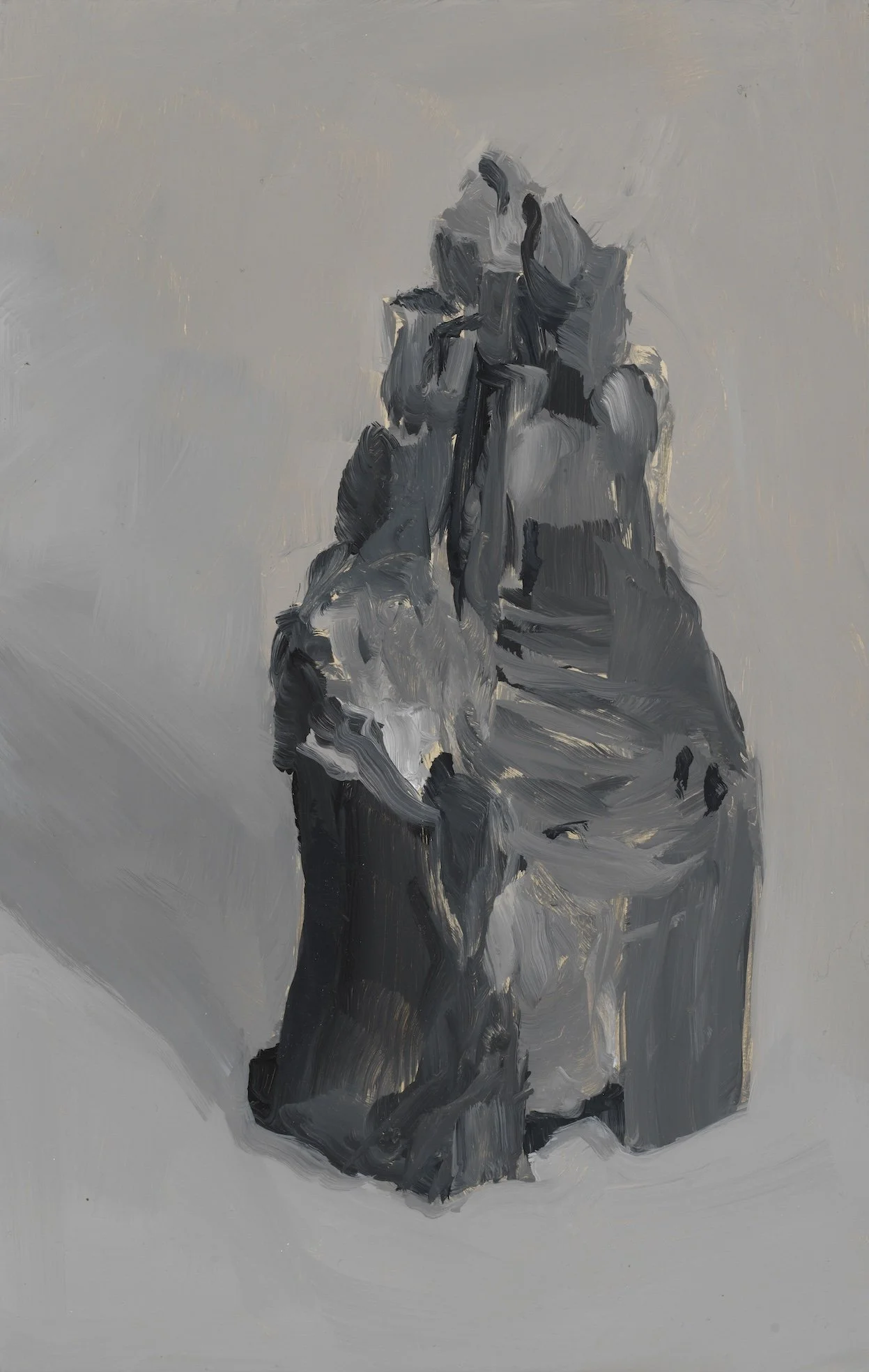   Willoughby Charcoal , 2019, oil on board, 11.5" x 7.5" 