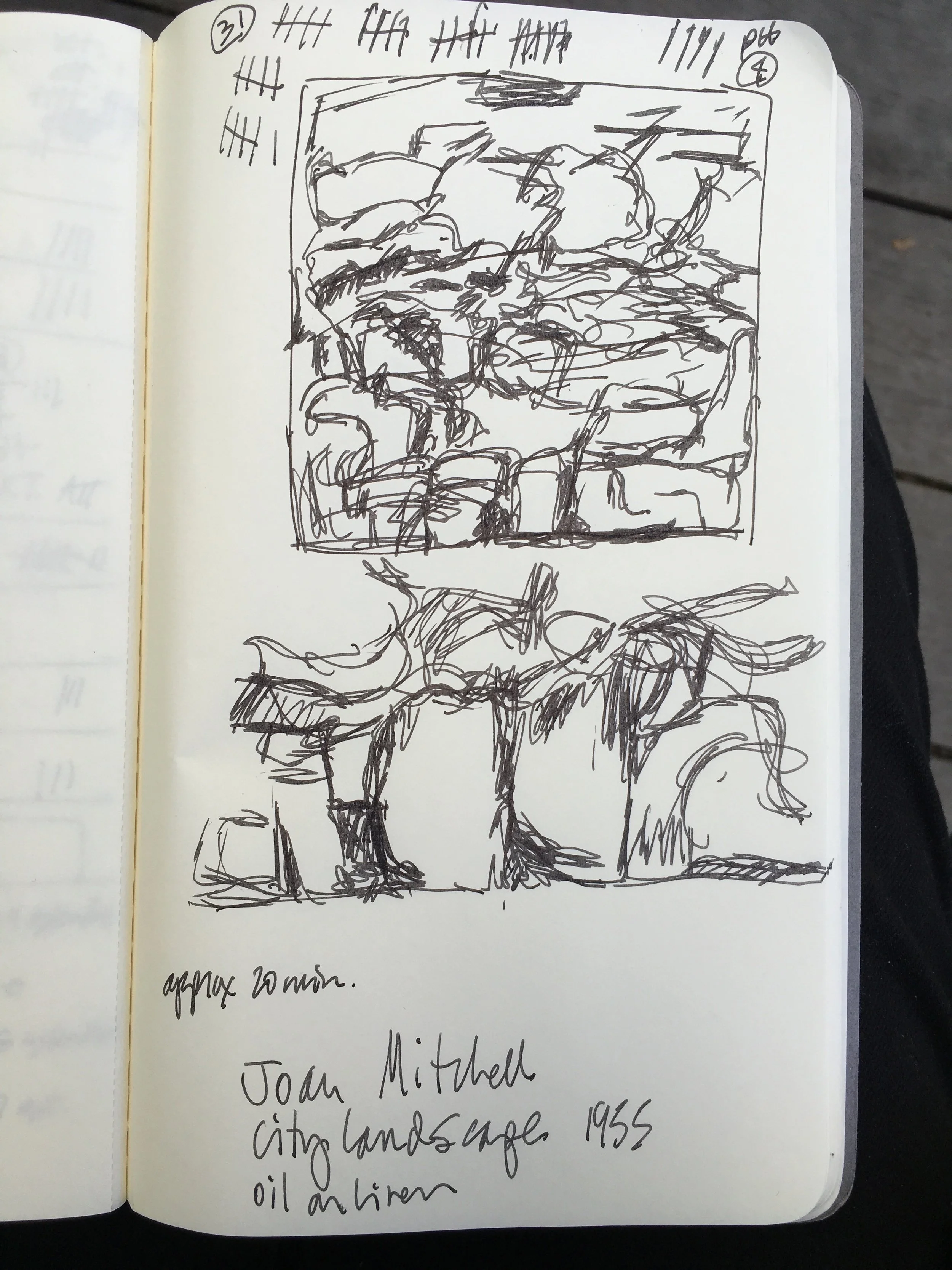   Drawing Attention  notes and drawings, 2017, 20-minute durational participatory performance,  