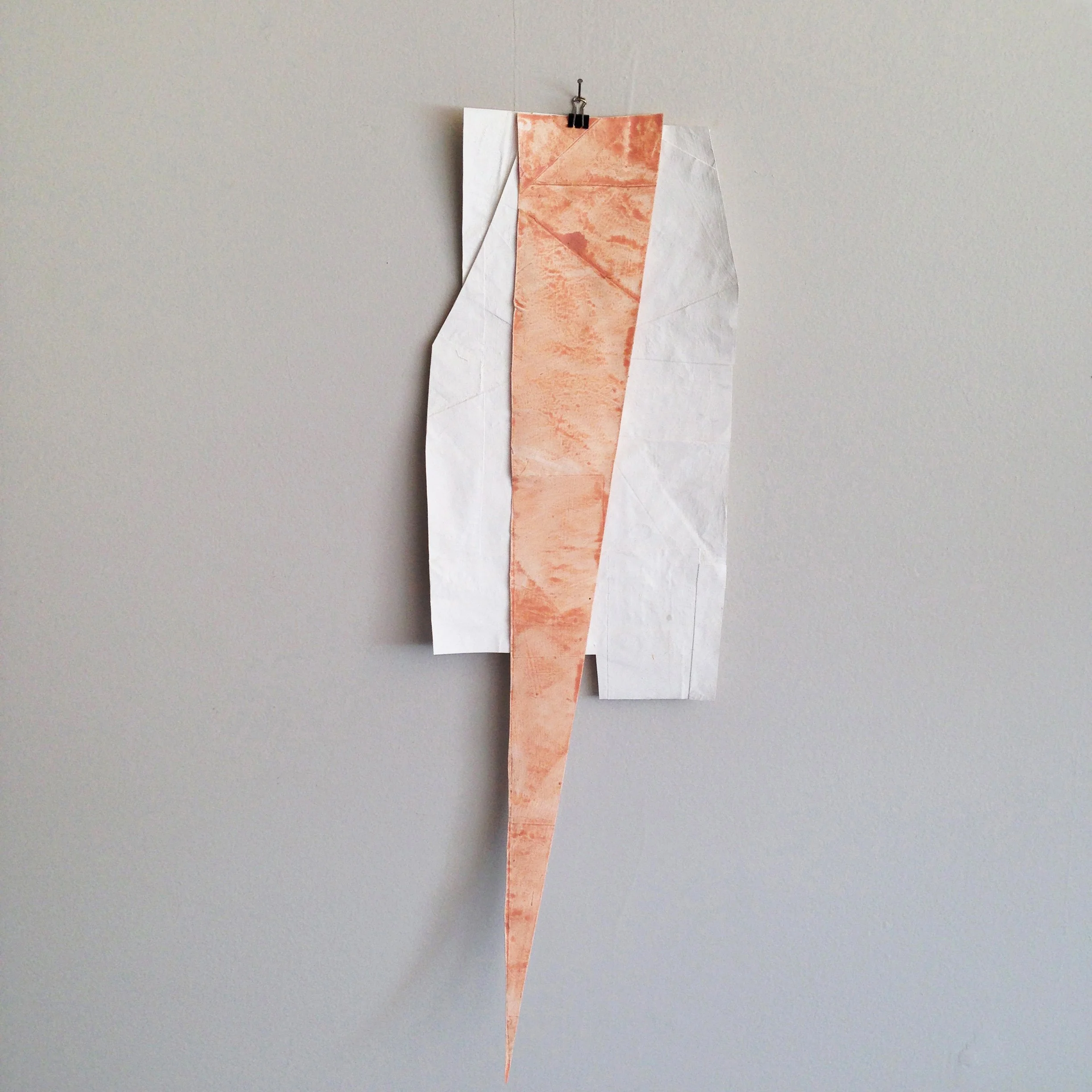   more than momentary: ENJOY , 2015, artwork included  Disrupted Drawing Small 42, 2015, acrylic and gesso on rice paper,  19.5 x 6.25 in 
