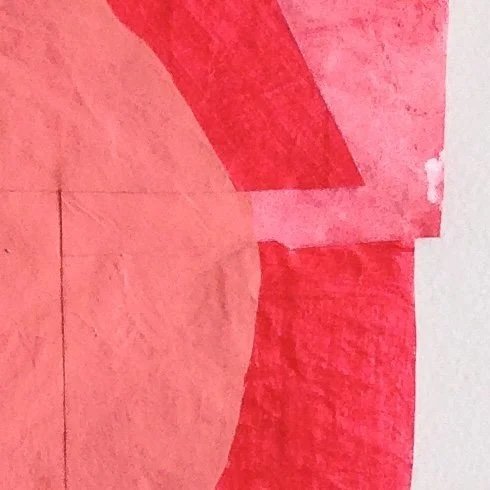   Disrupted Drawing 27 , Detaukm 2015, gouache, acrylic and gesso on rice paper, 17” x 9” 