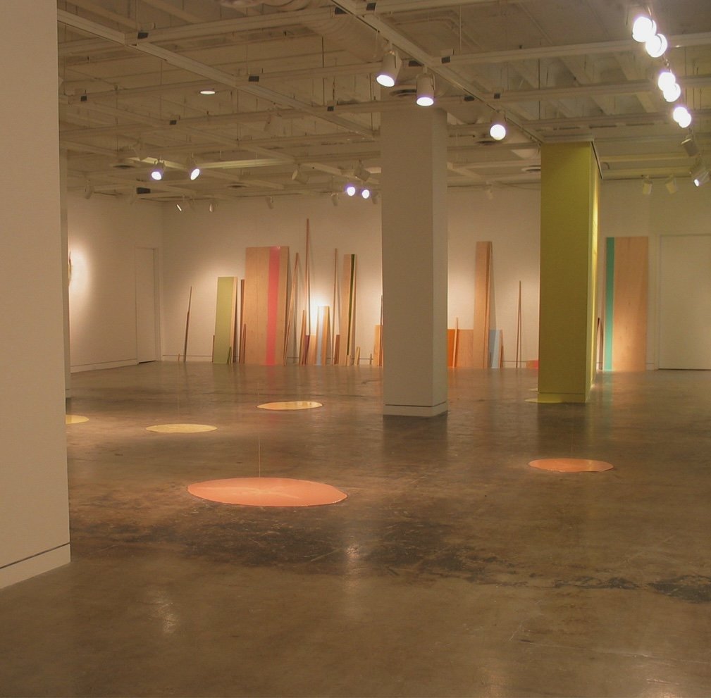   Flat Not Flat  exhibition, 2003, Atlanta College of Art, site-specific poured paint works 