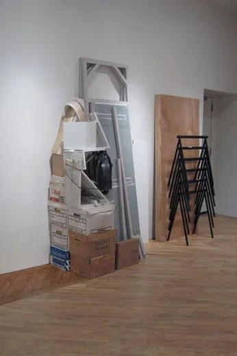   Contents , 2007, contents of gallery closet placed precisely in same configuration in the gallery 