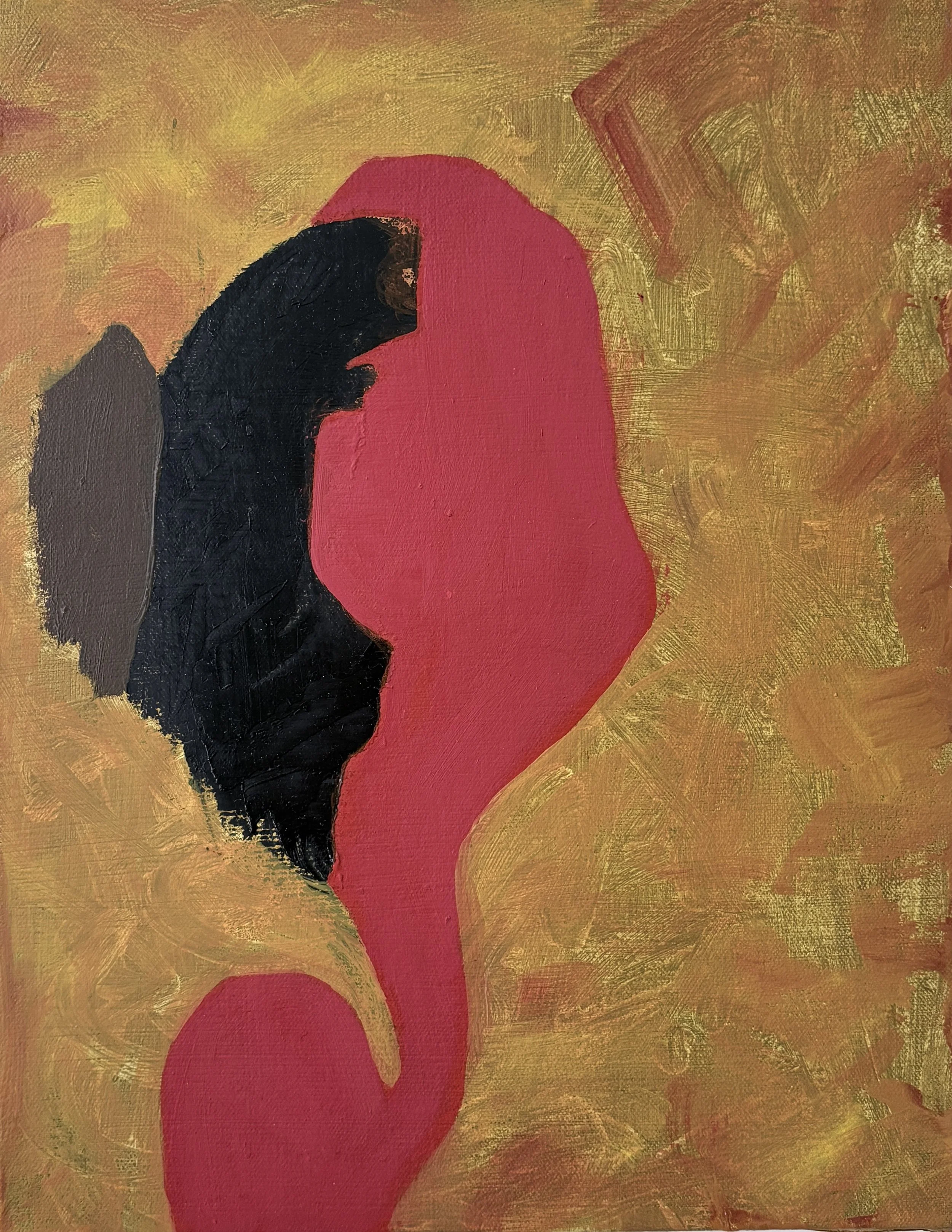   Red Shape , 2026, oil on canvas, 14” x 11” 